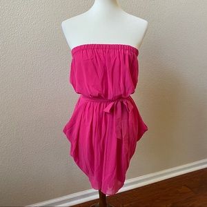 Bright Pink Strapless Dress